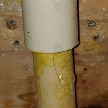 Roto-Rooter Plumbing & Water Cleanup - A close up where they "fixed" the pipe and covered the crack with a bracket - Plumbing Near Me - Bellevue, Washington Roto-Rooter Plumbing & Water Cleanup - A close up where they "fixed" the pipe and covered the crack with a bracket - Plumbing Near Me - Bellevue, Washington