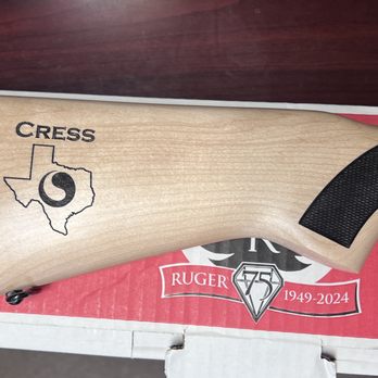 Fire Light Laser - Rare maple stock rifle laser engraved - Trophy Shops Near Me - Buda, Texas