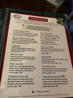 Menu photo 8 R.T. O'Sullivan's Scottsdale, AZ Menu photo 8 R.T. O'Sullivan's Scottsdale, AZ