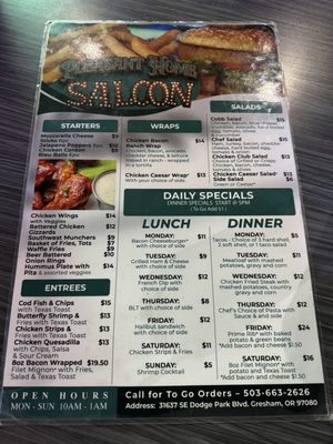 Menu photo 1 Pleasant Home Saloon Gresham, OR Menu photo 1 Pleasant Home Saloon Gresham, OR