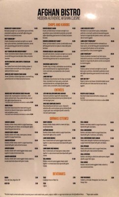 Menu photo 4 Afghan Bistro Springfield, VA