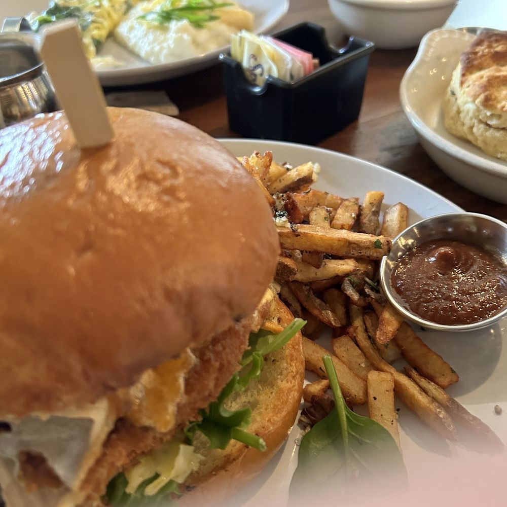 Silver Queen Cafe - Fried trout sandwich on brioche, fries with house made ketchup - Breakfast & Brunch Near Me - Baltimore, Maryland Silver Queen Cafe - Fried trout sandwich on brioche, fries with house made ketchup - Breakfast & Brunch Near Me - Baltimore, Maryland