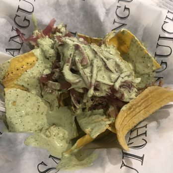 Sanguich - Amazing plantain chips with pulled pork...riquÃsimo - Cuban Near Me - Miami, Florida Sanguich - Amazing plantain chips with pulled pork...riquÃsimo - Cuban Near Me - Miami, Florida
