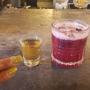Hotel Tango - Shmallow shot & blueberry margarita - Cocktail Bars Near Me - Indianapolis, Indiana