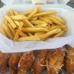 Garlic Parmesan Wings and Fries