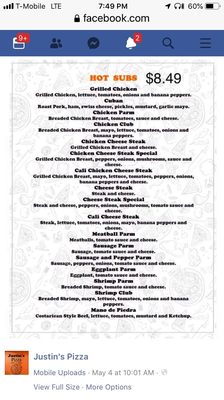 Menu photo 7 Justin’s Pizza Riverview, FL