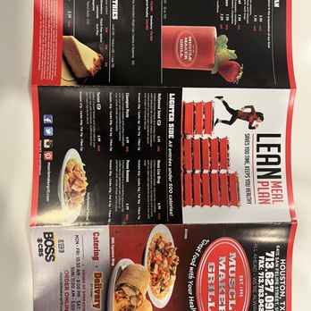 Muscle Maker Grill - a menu for a fast food restaurant - New American Near Me - Houston, Texas