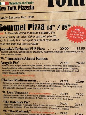 Menu photo 3 Tomasino's Pizza Orlando, FL Menu photo 3 Tomasino's Pizza Orlando, FL