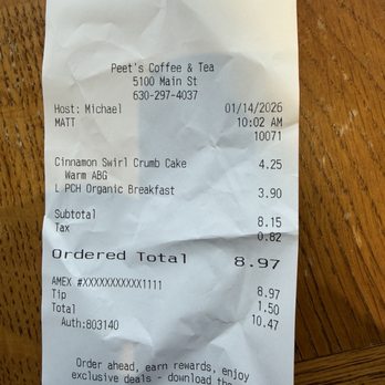 Peet's Coffee - Coffee and cake for one! - Coffee & Tea Near Me - Downers Grove, Illinois