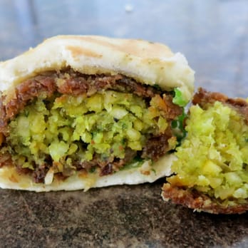 Shaloha PITA - ShAloha Falafel, cross-cut view: Falafel are ground, seasoned & deep-fried Chickpeas balls. - Sandwiches Near Me - Honolulu, Hawaii Shaloha PITA - ShAloha Falafel, cross-cut view: Falafel are ground, seasoned & deep-fried Chickpeas balls. - Sandwiches Near Me - Honolulu, Hawaii