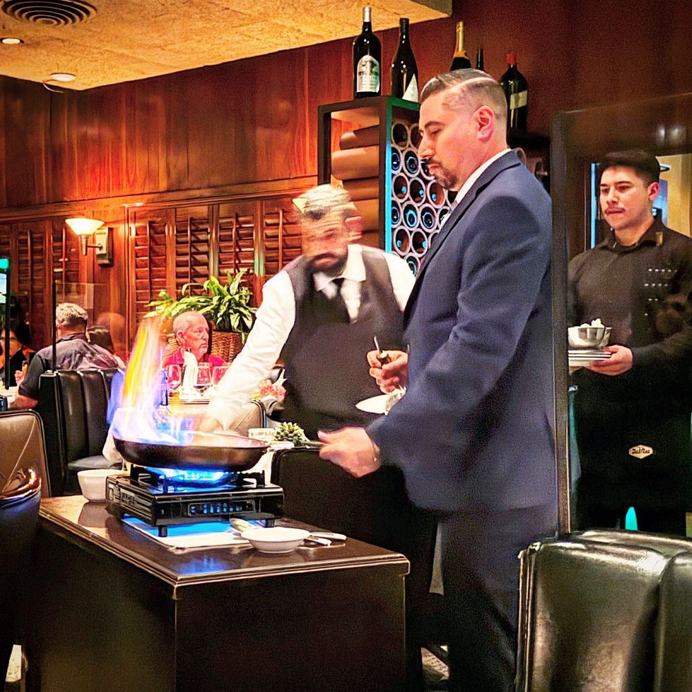 Dal Rae Restaurant - Tableside Dessert (here the Bananas Flambé) - Steakhouses Near Me - Pico Rivera, California Dal Rae Restaurant - Tableside Dessert (here the Bananas Flambé) - Steakhouses Near Me - Pico Rivera, California
