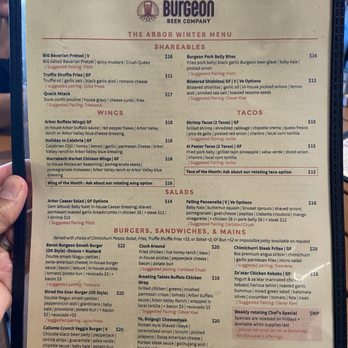 Burgeon at the Arbor - Menu - Beer Bar Near Me - San Diego, California