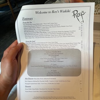 Roy's Waikiki - Menu 11/10/22 - Hawaiian Near Me - Honolulu, Hawaii