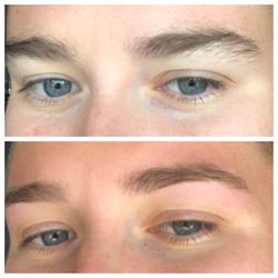 The Threading Lounge - Before & after eyebrow threading from The Threading Lounge.