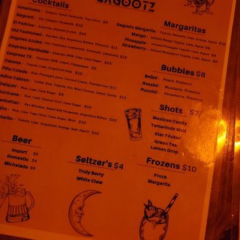 Gagootz - Menu - Cocktail Bars Near Me - Houston, Texas Gagootz - Menu - Cocktail Bars Near Me - Houston, Texas