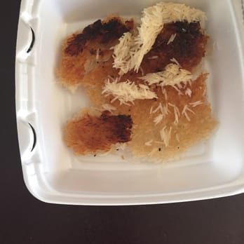 Darya Restaurant - Tadig to go - smallest amount I've ever seen for $7 - Middle Eastern Near Me - Santa Ana, California