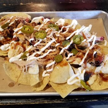 HoneyFire BBQ - Mixed Meat Nachos.   Wife gave it 5.5/10 - Barbeque Near Me - Nashville, Tennessee