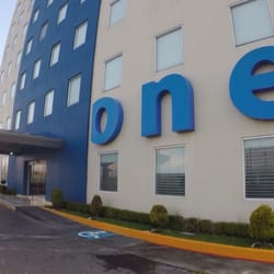 One Hotel - The single white & blue building that looks like a "Lago".