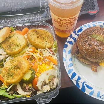 Jason's Deli - My lunch-Salad Bar, Bbq sandwich and an Arnold Palmer (half lemonade-half sweet tea) - Delis Near Me - Grand Prairie, Texas
