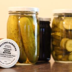 Rolling Gardens - Lots of yummy homemade canned goods like pickles and jams