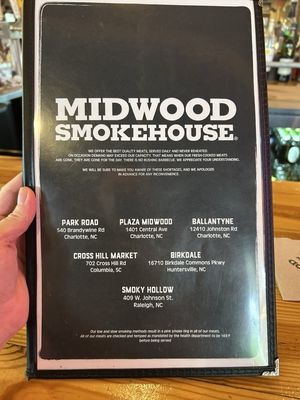 Menu photo 1 Midwood Smokehouse Charlotte, NC Menu photo 1 Midwood Smokehouse Charlotte, NC