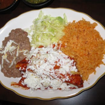 Martinez Tacos Restaurant - Enchiladas with beans and rice - Mexican Near Me - Kankakee, Illinois