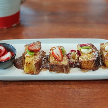 7 Beams - French Toast. Maple glazed brioche, mascarpone, berries kiwi fruit, maple syrup and nutella - Coffee & Tea Near Me - Melbourne, VIC 7 Beams - French Toast. Maple glazed brioche, mascarpone, berries kiwi fruit, maple syrup and nutella - Coffee & Tea Near Me - Melbourne, VIC