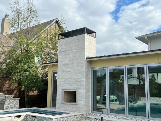 beautiful indoor outdoor chimney build - more of our projects, call us any time for any of you're chimney or fireplace needs.- 2149828643 beautiful indoor outdoor chimney build - more of our projects, call us any time for any of you're chimney or fireplace needs.- 2149828643