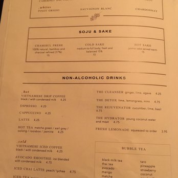 Kim's Pho Kitchen + Bar - Drink menu - Vietnamese Near Me - Fairfax, Virginia