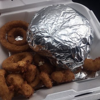 Cook Out - Spicy chicken sandwich with onion rings and cheese curds - Burgers Near Me - Columbia, South Carolina