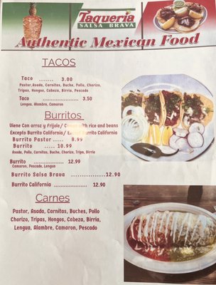 Menu photo 1 Taqueria Salsa Brava Santa Maria, CA Menu photo 1 Taqueria Salsa Brava Santa Maria, CA