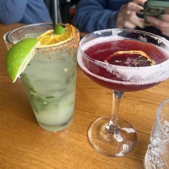 Clearwater Restaurant - Drinky drinks--margarita and huckleberry lemon drop - New American Near Me - Newport, Oregon