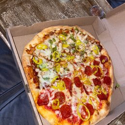 Have barbecue chicken pizza half pepperoni