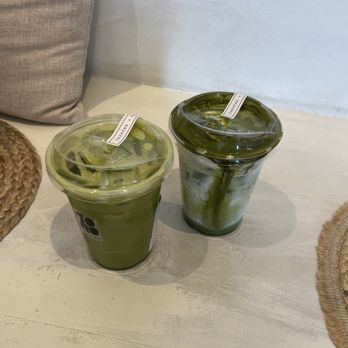 Torotea - matcha einspanner (right), jasmine matcha latte (left) - Coffee & Tea Near Me - Diamond Bar, California Torotea - matcha einspanner (right), jasmine matcha latte (left) - Coffee & Tea Near Me - Diamond Bar, California