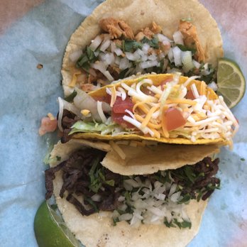 Taco Buzz Halal - Soft shell Chicken taco , beef bistec soft shell taco , and hard shell beef al pastor taco - Mexican Near Me - Fair Lawn, New Jersey