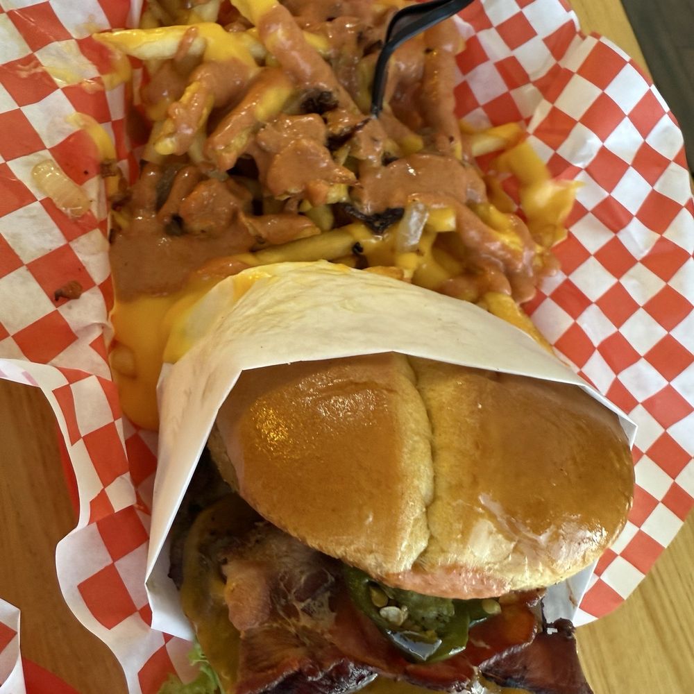 Amy's Burgers - Amy's spicy with hot mess fries - Burgers Near Me - Las Vegas, Nevada Amy's Burgers - Amy's spicy with hot mess fries - Burgers Near Me - Las Vegas, Nevada