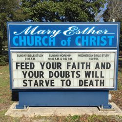 Church of Christ - Sign w/ hours