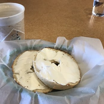 Cafe Bagel - Bagel and vanilla latte - Bagels Near Me - Elkridge, Maryland