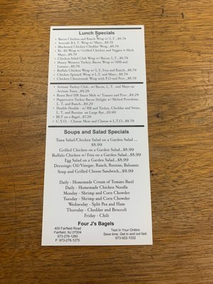 Menu photo 1 Four J's Bagels Fairfield, NJ Menu photo 1 Four J's Bagels Fairfield, NJ
