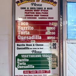 Ramon's Tacos - Menu