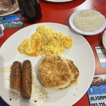Colonial Cafe - The Country Link Breakfast w/eggs & cheese, a biscuit and grits. And of course my favorite country link. - American Near Me - Elizabeth City, North Carolina Colonial Cafe - The Country Link Breakfast w/eggs & cheese, a biscuit and grits. And of course my favorite country link. - American Near Me - Elizabeth City, North Carolina
