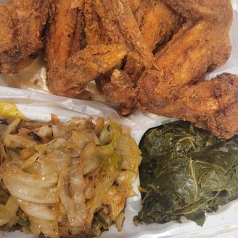 A Taste of Everything - Trio - Chicken wings, collard greens and cabbage - Soul Food Near Me - Suffolk, Virginia A Taste of Everything - Trio - Chicken wings, collard greens and cabbage - Soul Food Near Me - Suffolk, Virginia