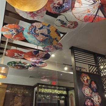 Once More - umbrellas hanging from the ceiling - Chinese Near Me - Richmond, British Columbia
