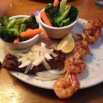Texas Roadhouse - 8 oz USDA Sirloin Steak with double side of veggies and grilled shrimp. - Steakhouses Near Me - Johnston, Iowa