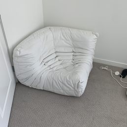 The chair... which is very cool and oddly comfy! Oh and there a so many more pictures of damage... even a button is not attached!