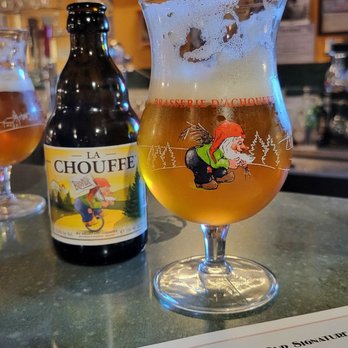 Cafe Brussels - La Chouffe normally on tap but only bottled right now. Still delicious!! - Belgian Near Me - Houston, Texas Cafe Brussels - La Chouffe normally on tap but only bottled right now. Still delicious!! - Belgian Near Me - Houston, Texas