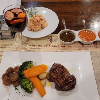 Baires - Filet and vegetables, sangria, shrimp cocktail, and the trio of sauces. - Argentine Near Me - Rome, RM Baires - Filet and vegetables, sangria, shrimp cocktail, and the trio of sauces. - Argentine Near Me - Rome, RM