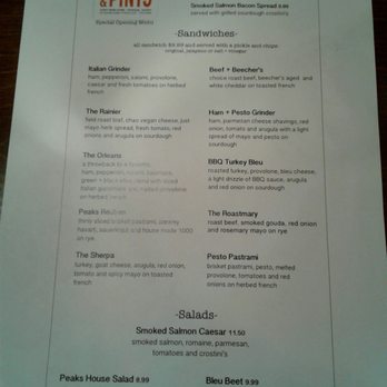 Peaks and Pints - Menu - Beer Bar Near Me - Tacoma, Washington