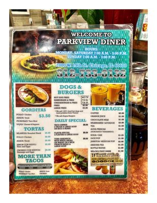 Menu photo 3 Park View Diner Chicago, IL Menu photo 3 Park View Diner Chicago, IL