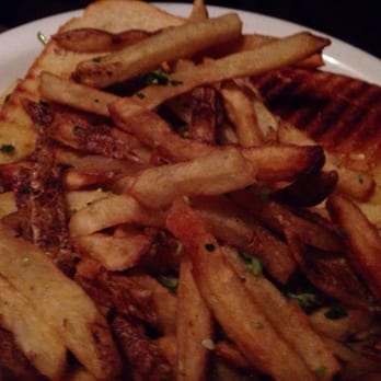 The Federal - Roasted chicken sandwich hidden under a pile of scrumptious fries~ - Pubs Near Me - Durham, North Carolina